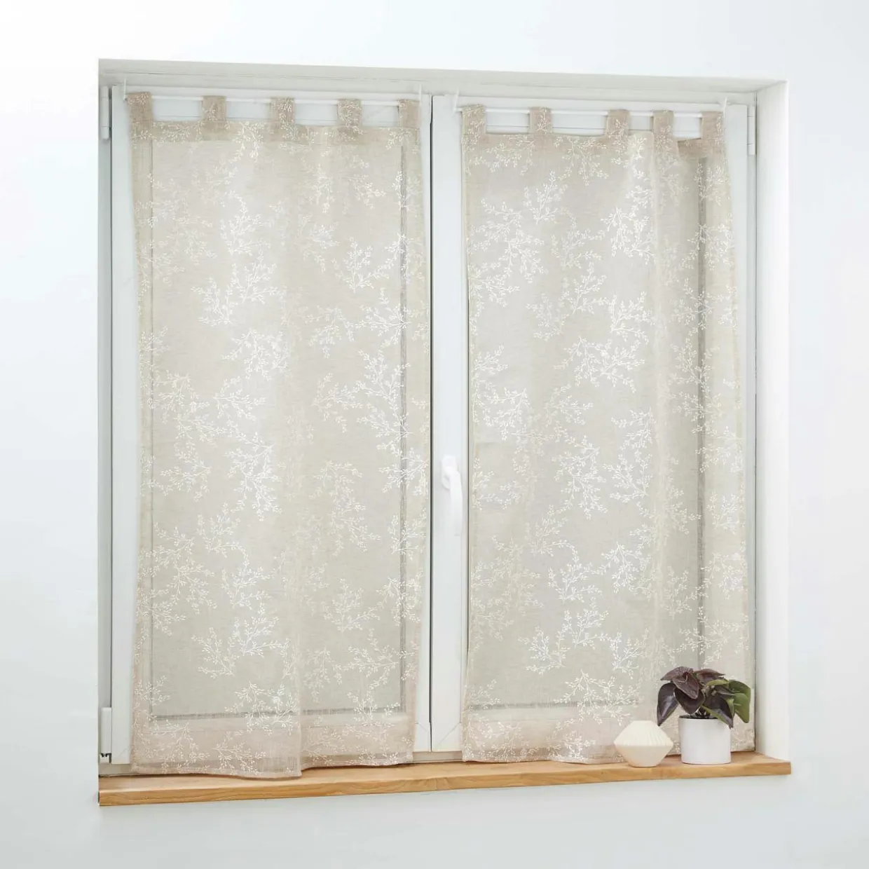 Paire de voilages à passants (60 x 120 cm) Karla Taupe