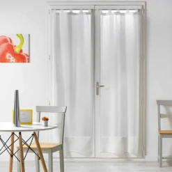 Paire de voilages à passants (70 x 200 cm) Salina Blanc