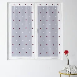 Paire de voilages passe-tringle (60 x 160 cm) Pointia Bordeaux