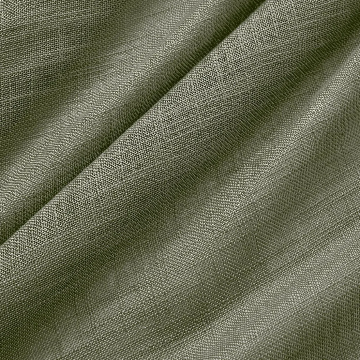 Paire de voilages passe-tringle effet lin (60 x 120 cm) Robin Vert Romarin