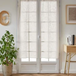 Paire de voilages passe-tringle effet lin (60 x 160 cm) Robin Beige