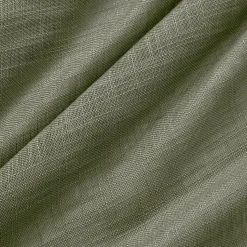 Paire de voilages passe-tringle effet lin (60 x 160 cm) Robin Vert Romarin