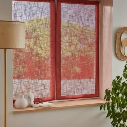 Paire de voilages passe-tringle effet lin (60 x 90 cm) Robin Terracotta