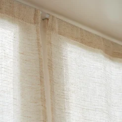 Paire de voilages passe-tringle effet lin (70 x 200 cm) Luca Beige
