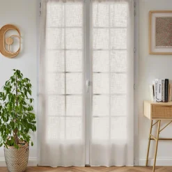 Paire de voilages passe-tringle effet lin (70 x 200 cm) Robin Beige