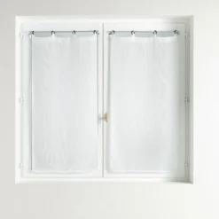 Paire de voilages tissés oeillets (60 x 160 cm) Davina Blanc