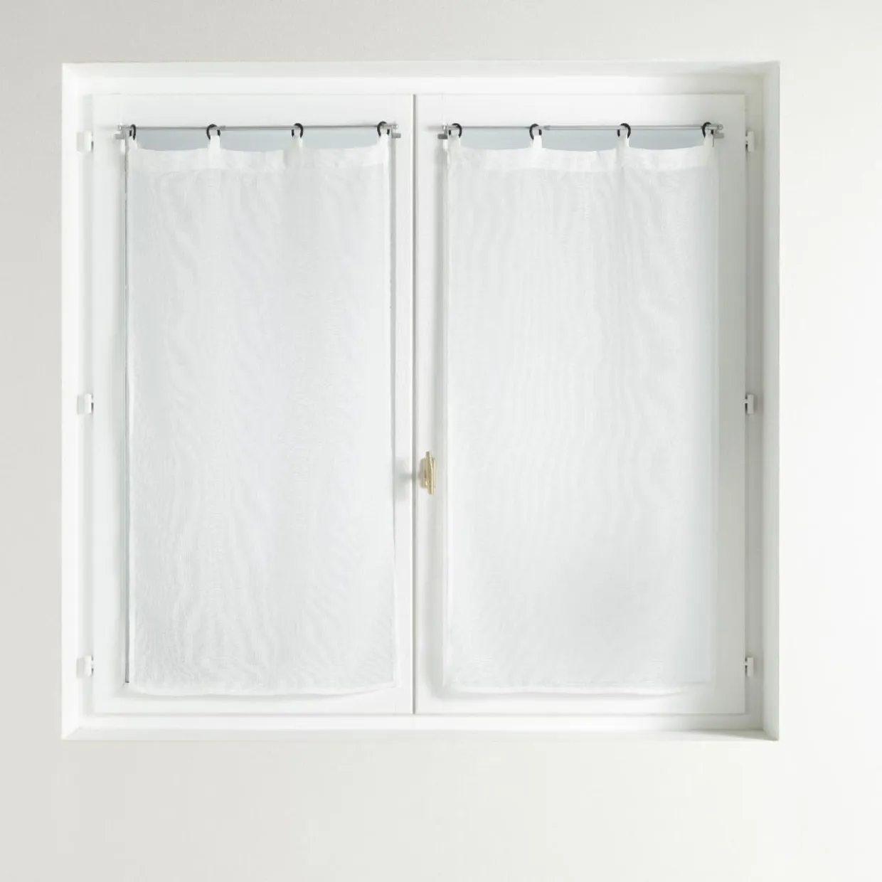 Paire de voilages tissés oeillets (60 x 120 cm) Davina Blanc