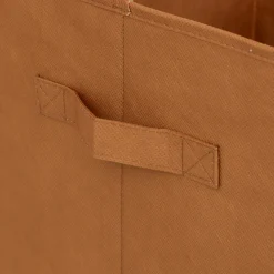 Panier de rangement pliant velours enfant (29 x 29 cm) Léo Marron