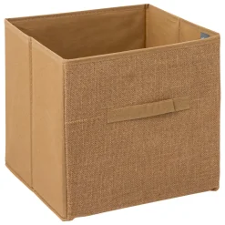 Panier de rangement toile de jute (31 x 31 cm) Mix Beige