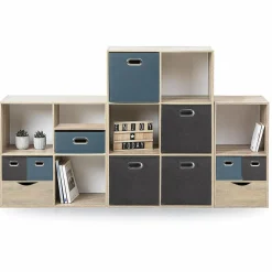 Panier de rangement (15 x 31 cm) Helena Gris anthracite