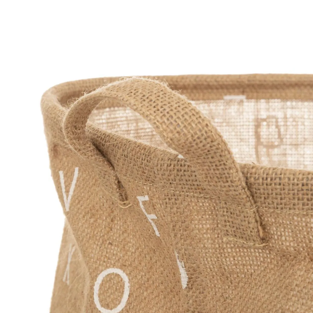Panier à jouets jute (35 x 49 cm) Alphabet Beige