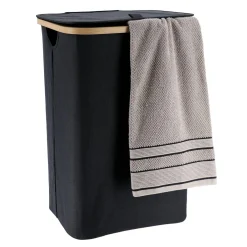 Panier à linge rectangulaire et pliable (H60 cm) Purebamboo Noir
