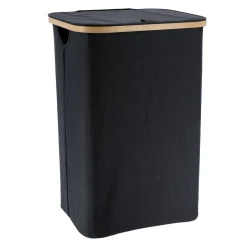 Panier à linge rectangulaire et pliable (H60 cm) Purebamboo Noir