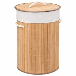 Panier à linge rond Bambou Naturel