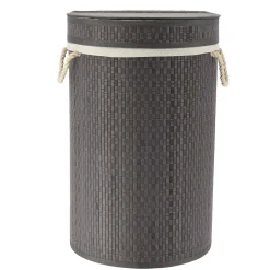 Panier à linge rond et pliable (H55 cm) Damier Gris