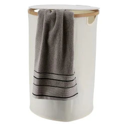 Panier à linge rond et pliable (H60 cm) Purebamboo Ecru