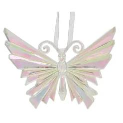 Papillon de Noël à suspendre (H11 cm) Ice transparent irisé