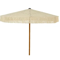 Parasol de jardin rond à franges (D2 m) Isy Dentelle Beige