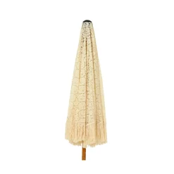 Parasol de jardin rond à franges (D2 m) Isy Dentelle Beige