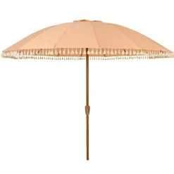 Parasol de jardin rond à franges (D2.5 m) Mexico Rose pêche