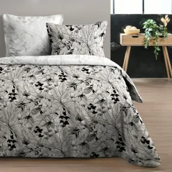 Parure de draps coton 4 pièces (240 x 300 cm) Surya Noir