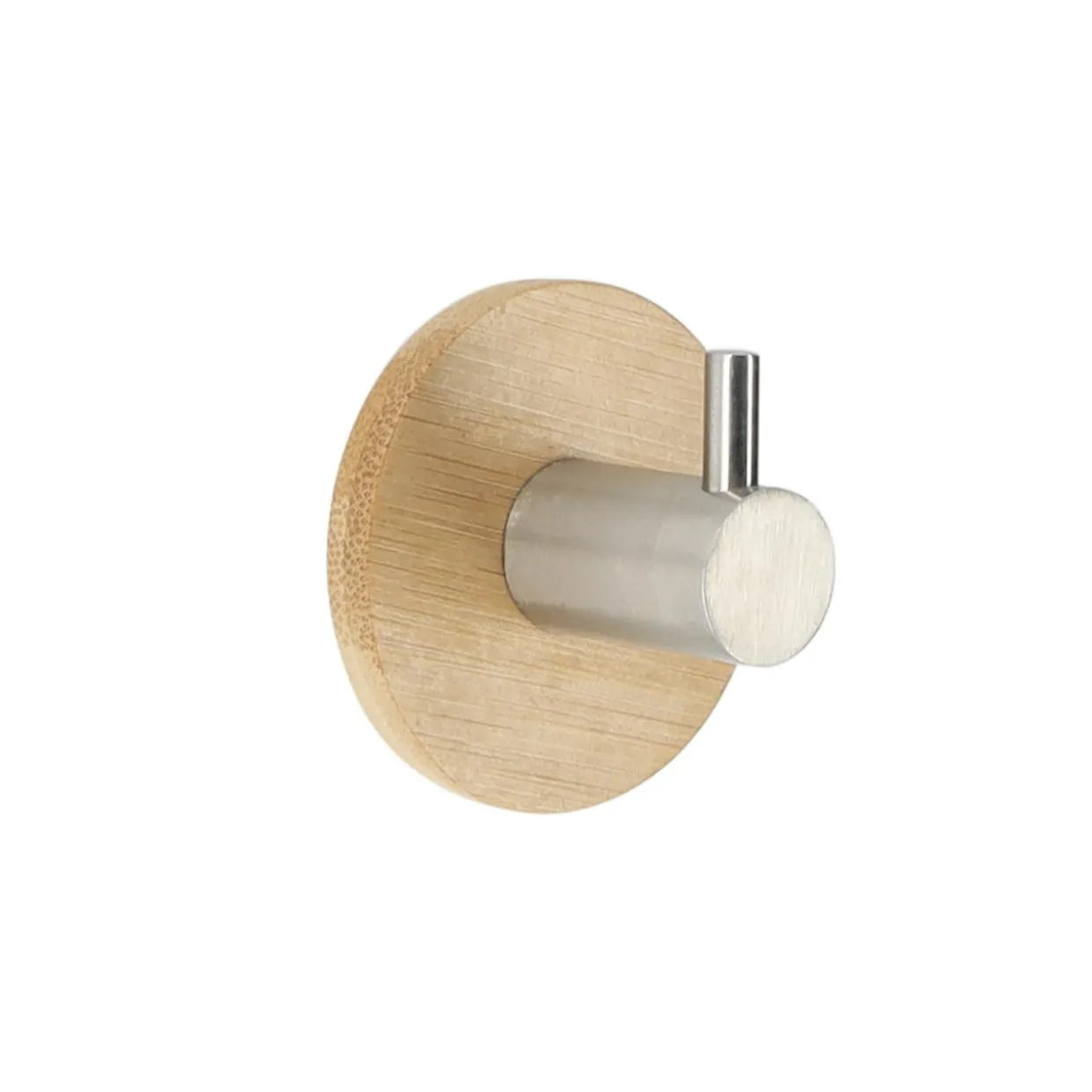 Patère adhesive 3M bambou (D5 cm) Chrome