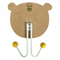 Patère enfant bois (H14 cm) Tigre Beige naturel