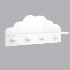Patère enfant bois (L48 cm) Nuage Blanche