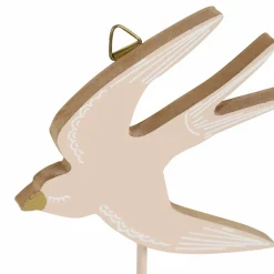 Patère enfant bois Oiseau Rose