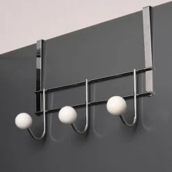 Patère à suspendre 3 crochets Chrome - Blanc
