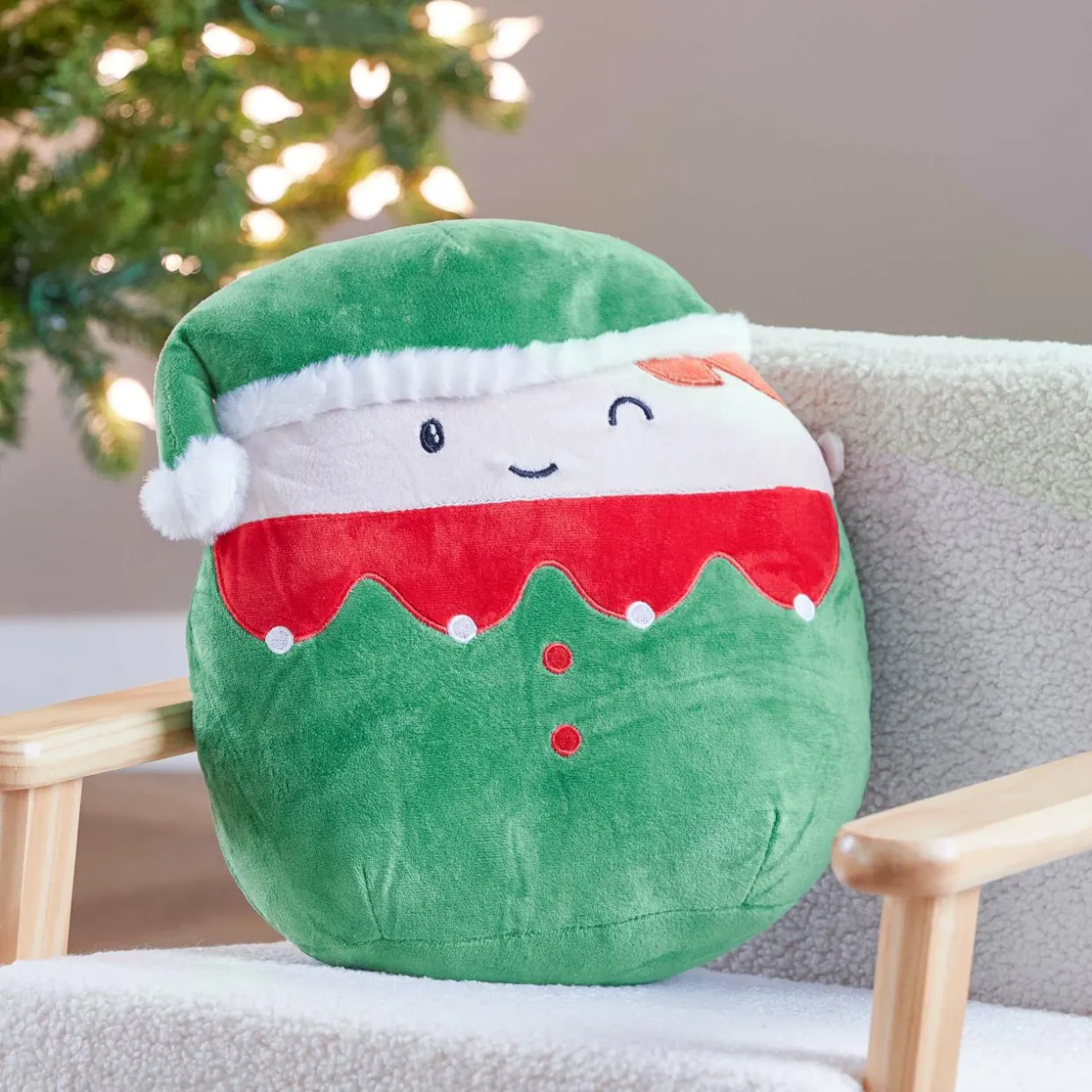 Peluche (H32 cm) Joyeux Lutin de Noël Vert