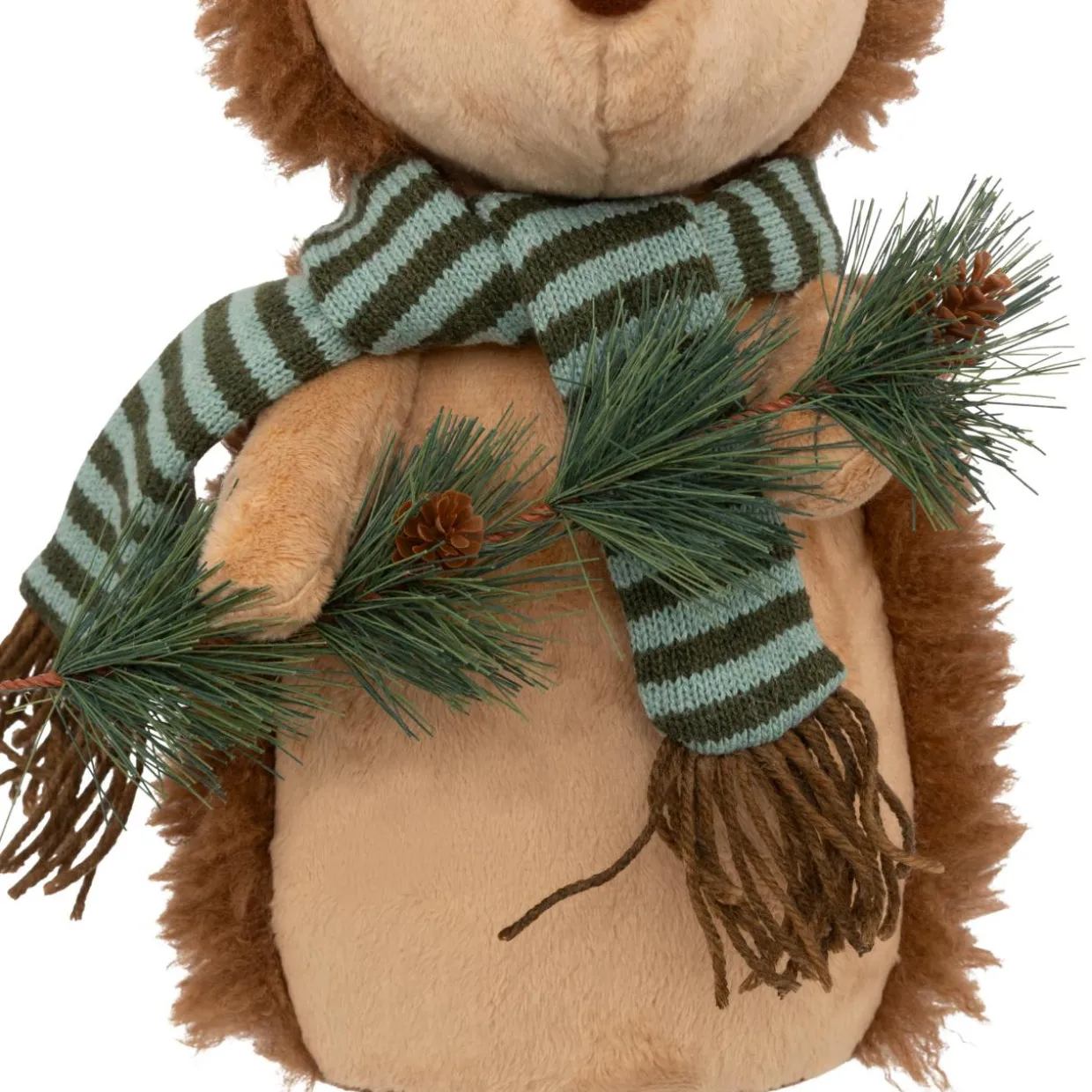 Peluche jambes téléscopiques (H95 cm) Hérisson de la forêt Beige et vert