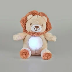 Peluche veilleuse et musicale bébé Lion Marron