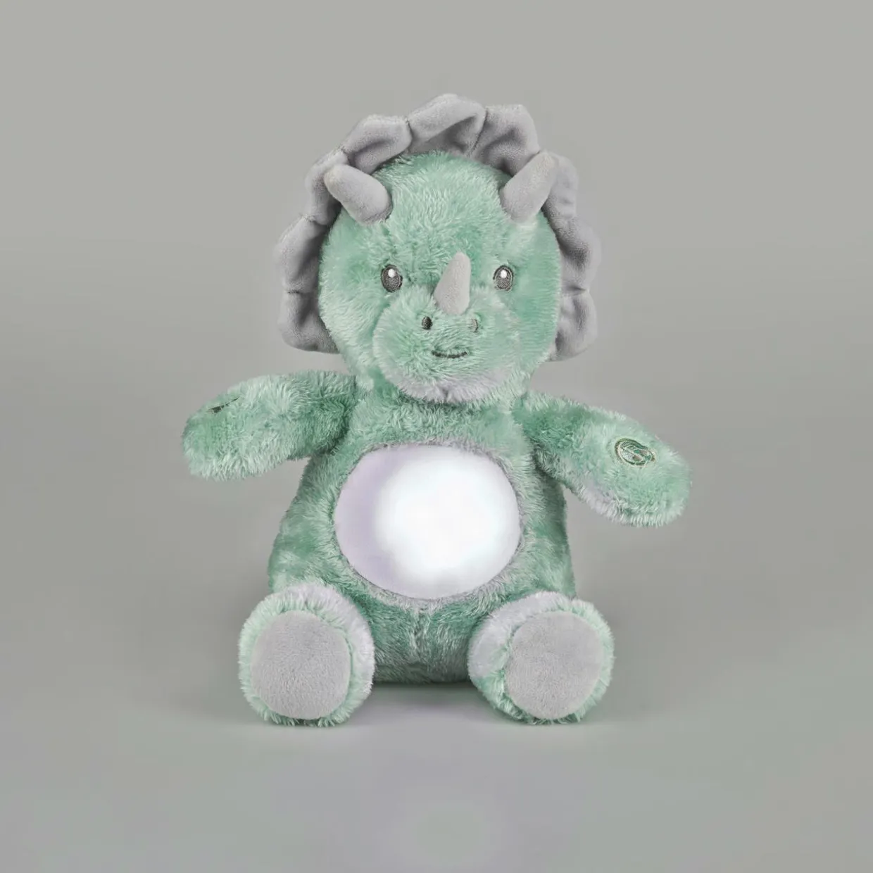 Peluche veilleuse et musicale bébé Dino Verte