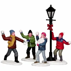 Personnages Lemax Bataille dans la neige