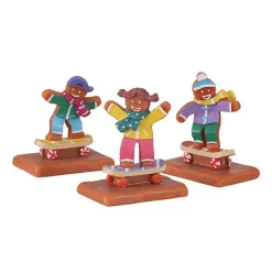 Personnages Lemax Pain d'épices en skateboard