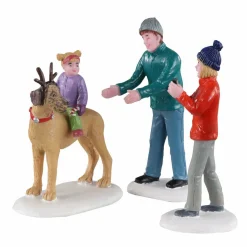 Personnages Lemax Rover se déguise en Rudolph