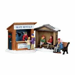 Personnages lemax Stand de location de patins