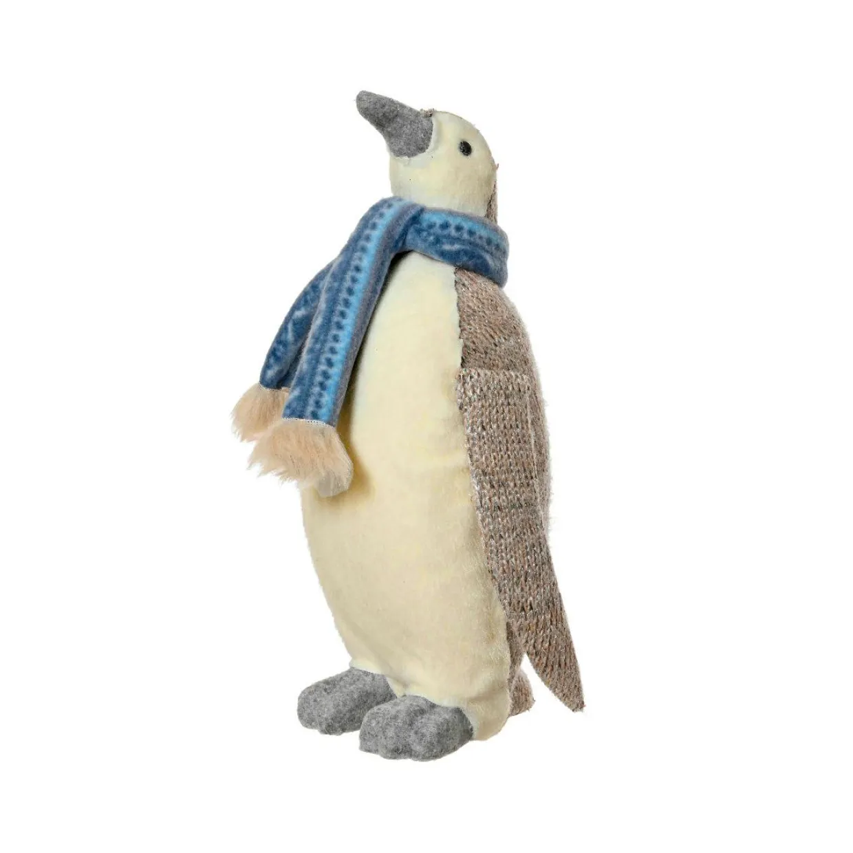 Pingouin de Noël (H26 cm) Igloo écharpe bleu clair