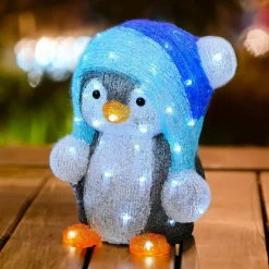 Pingouin lumineux 60 LED (H33 cm) Fripon Blanc froid
