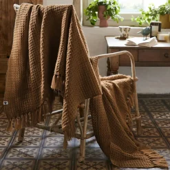 Plaid canapé matière recyclée (130 x 160 cm) Gabin Camel