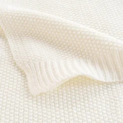 Plaid (150 cm) Tricotine Ecru