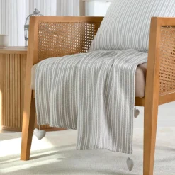 Plaid coton doux (125 x 150 cm) Josephine Gris