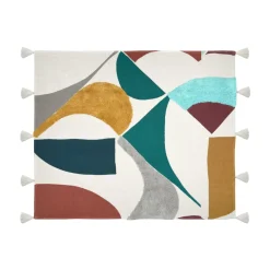 Plaid coton recyclé (125 x 150 cm) Blokken Multicolore