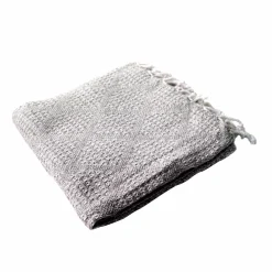 Plaid coton recyclé (130 x 160 cm) Dune Gris clair