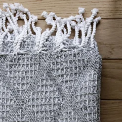 Plaid coton recyclé (130 x 160 cm) Dune Gris clair