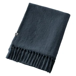 Plaid coton (130 x 160 cm) Sixtine Bleu nuit