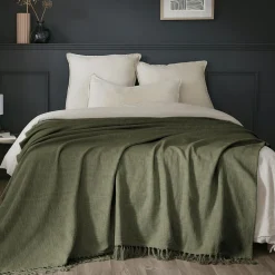Plaid coton (180 x 220 cm) Sixtine Vert romarin
