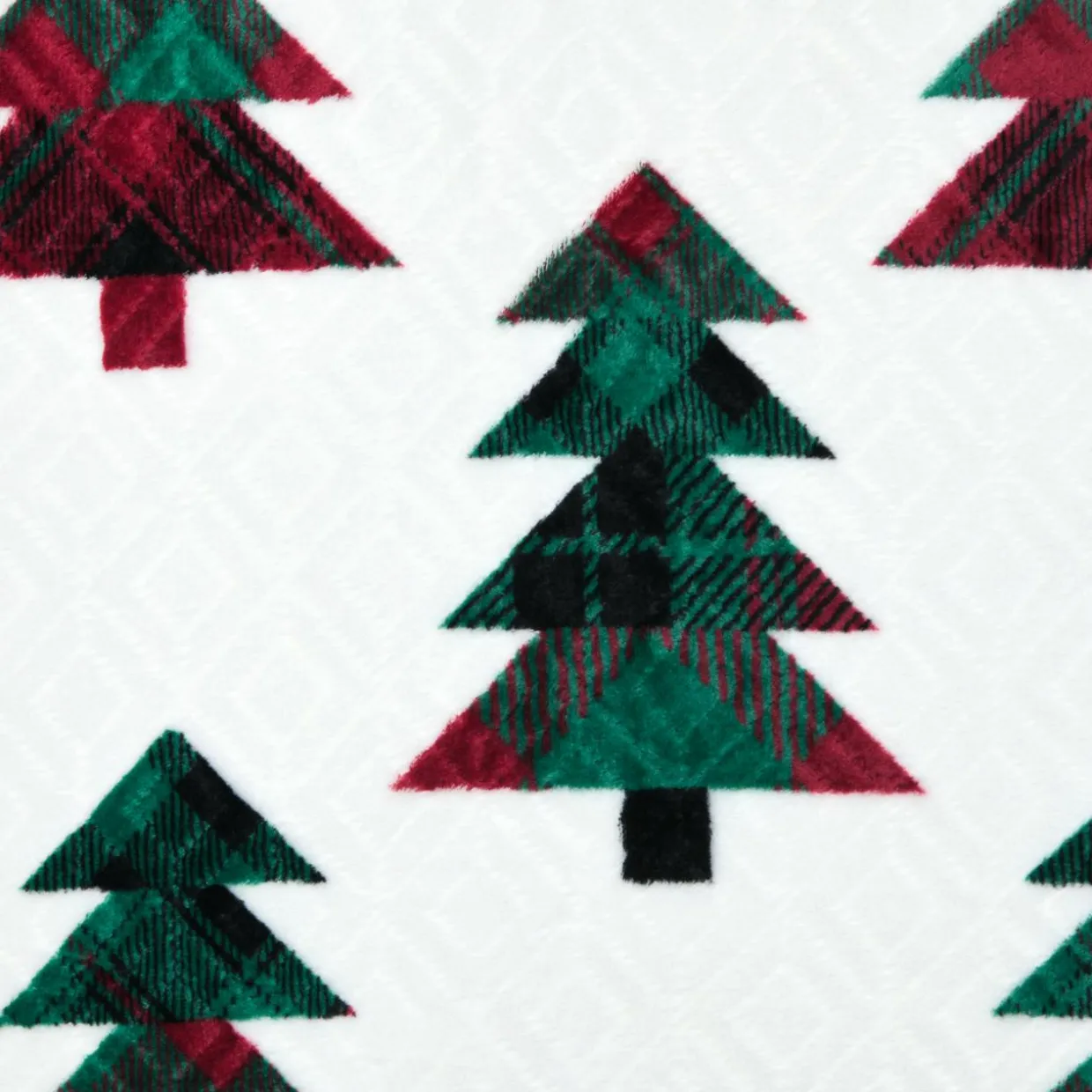 Plaid de Noël en flanelle (130 x 160 cm) Forêt de sapin Blanc et vert