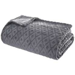 Plaid doux (230 cm) 3D Losange Gris foncé